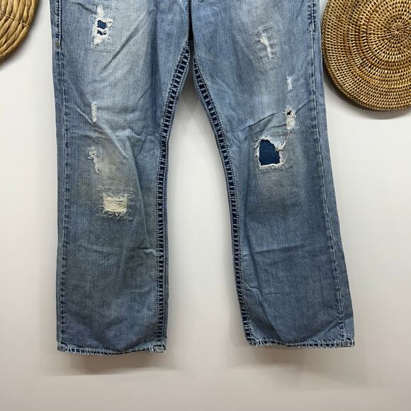 Silver Jeans Co. Distressed Grayson Jeans Denim Mens 36x32 - Picture 4 of 6